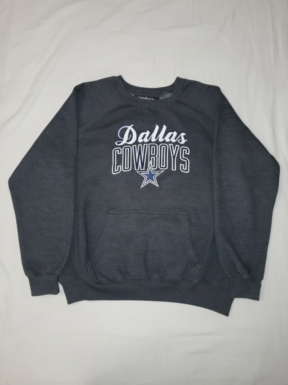 Dallas Cowboys Women's  Dark Gray Graphic Sweatshirt With Front Pockets.
